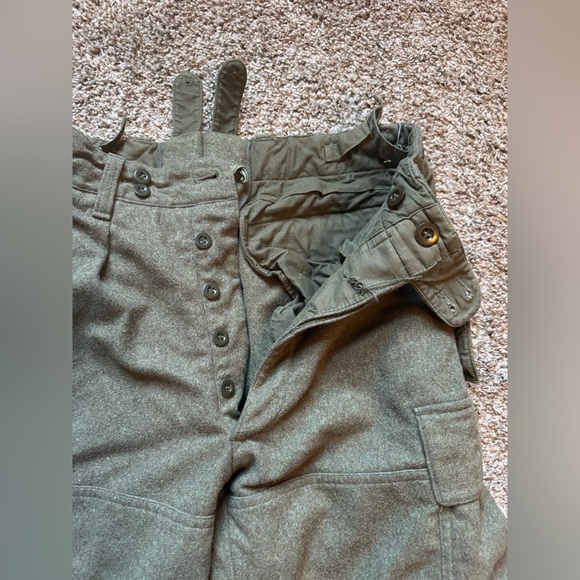 Vintage Huckelhoven Military Pants Mens 30x26 Wool Blend Cargo Field 60s Germany - Picture 5 of 11